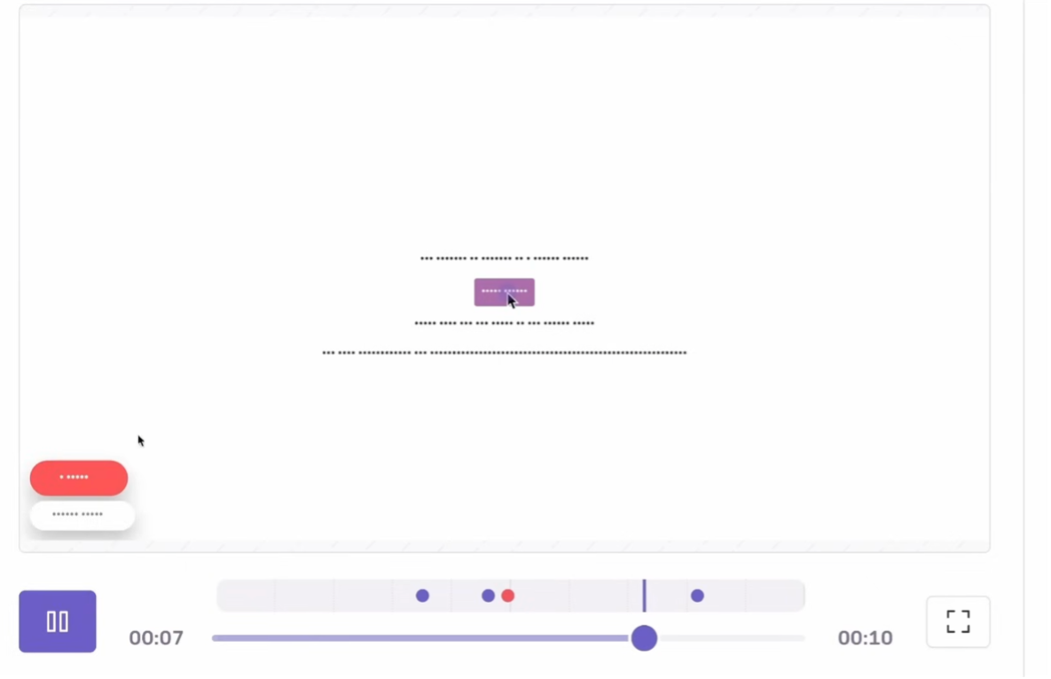Session replay alanındaki kullanıcı aktivitesini oynatma ekranı